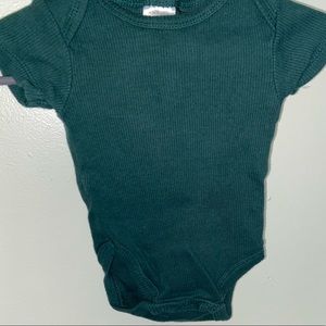Green ribbed onsie